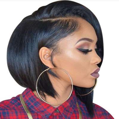 Cheap African Style Lace Front 8 inch Short Brazilian Human Hair Wigs For Black Women