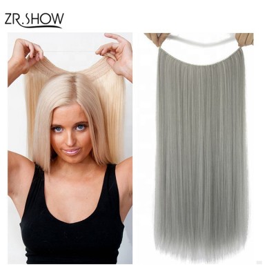 Wholesale Price 24 Inches 100% Japan High Temperature Fiber Long Straight Flip In Hair Extension For Women