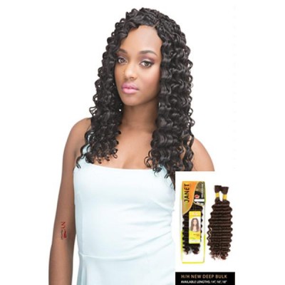 New Arrival 14" Handmade Pre-Loop Deep Wave High Temperature Synthetic Fiber Jet Black Crochet Braids For Women