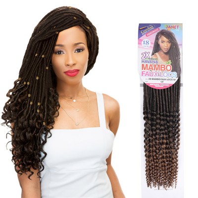 Heat Resistance Fiber 18inch 45cm 20Roots/pack Straight Crochet Faux Locs with Curly hair Ends Twist Braids